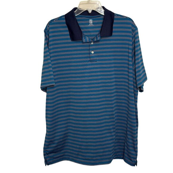PGA Tour Mens Stretch Short Sleeve Stripes Golf Polo - Size XL - Picture 2 of 6